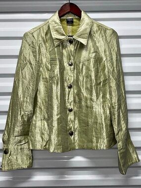 Tribal Metallic Green Blazer Jacket size 8